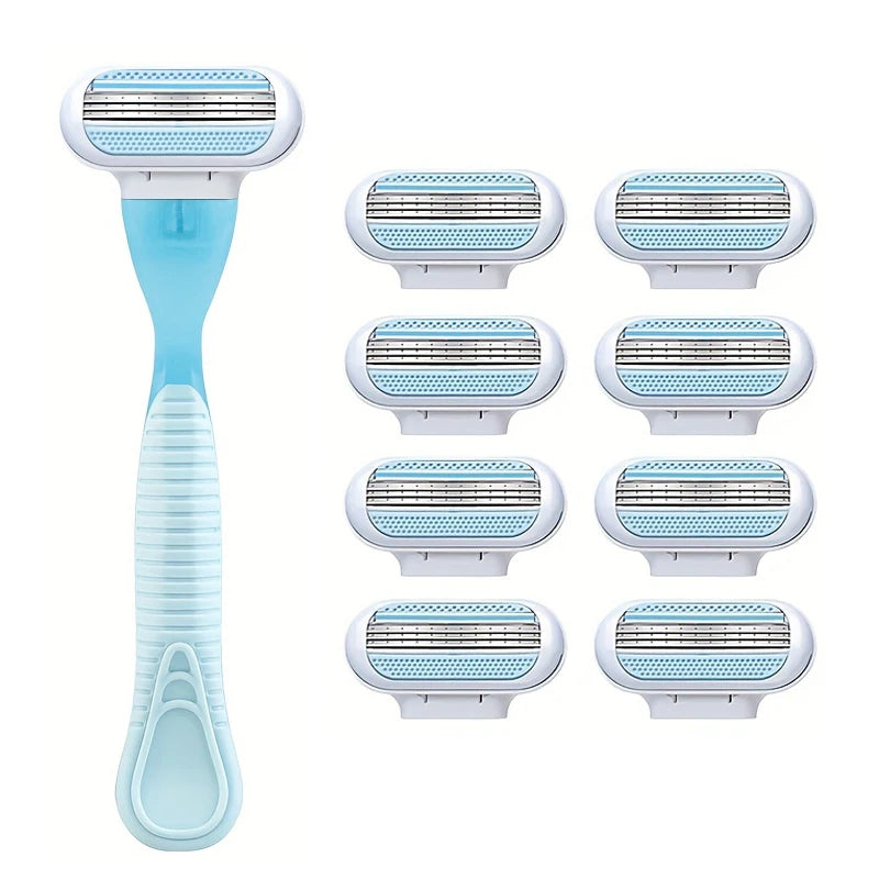 Moteriškas skutimosi peiliukas su papildomom galvutėm