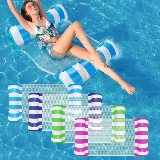 Pool Float Cylindrical Striped Swimming Ring Pool Inflatable Dual Tube Suitable for Pools Multi-Purpose Water Pool Float