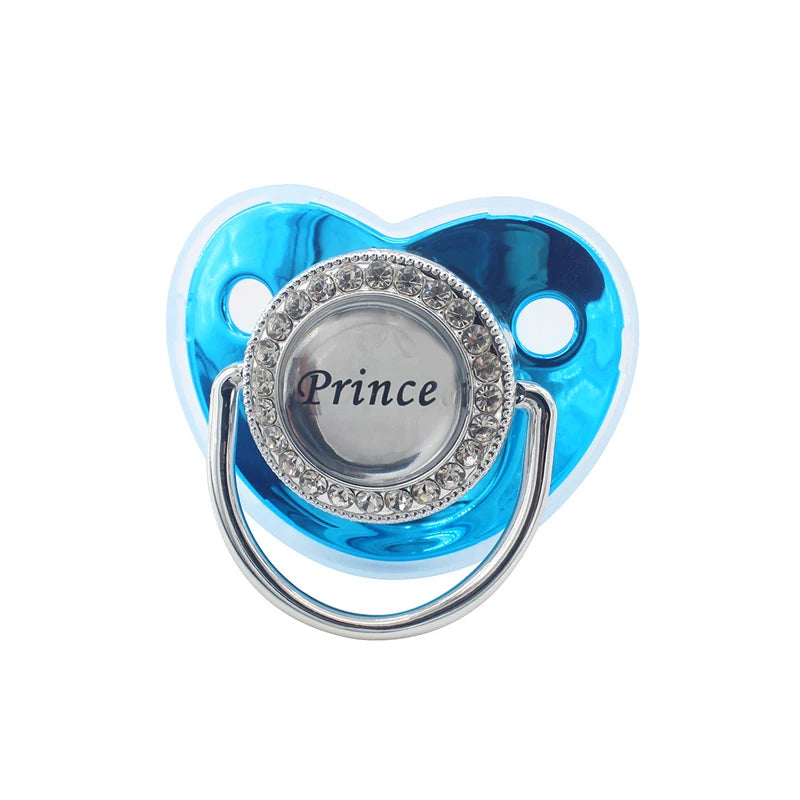 Newborn Pacifier Baby Shower Gift Bling Baby Dummy Silicone BPA Free Infant Nipple New Born Pacifiers For Babies I Love Mum Dad