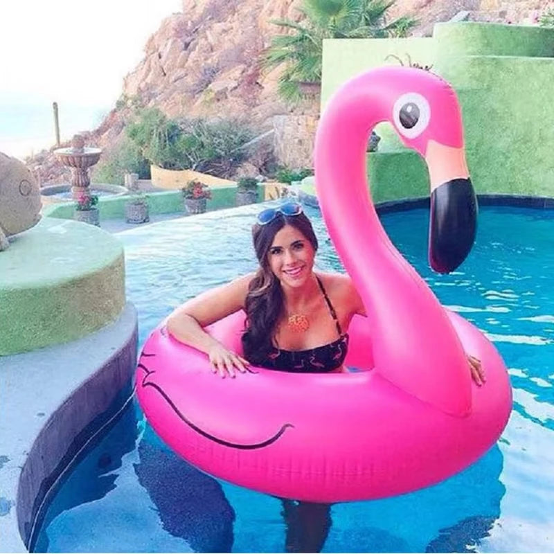Inflatable Flamingo Swimming Ring for Adult Teens Swimming Circle Floating Ring Inflatable Pool Floats Toys Beach Party