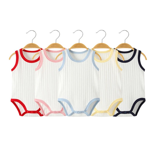 Seamless Sewing Baby Sleeveless Baby Bodysuit Summer Breathable Baby Boy Clothes Newborn Baby Clothes Girl Infant Baby Rompers