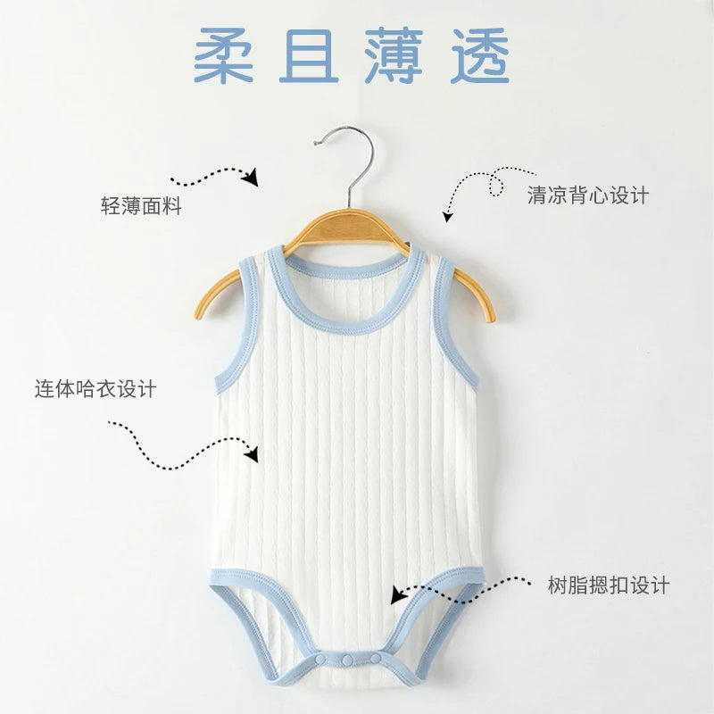 Seamless Sewing Baby Sleeveless Baby Bodysuit Summer Breathable Baby Boy Clothes Newborn Baby Clothes Girl Infant Baby Rompers