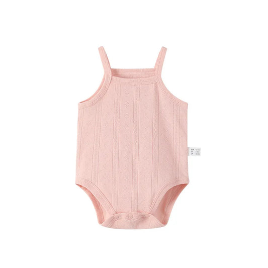 Baby Summer Clothing Newborn Baby Girl Solid Baby Soft Onesie sleeveless Knitted Vest Clothes Baby Cotton Vest Baby Bodysuits