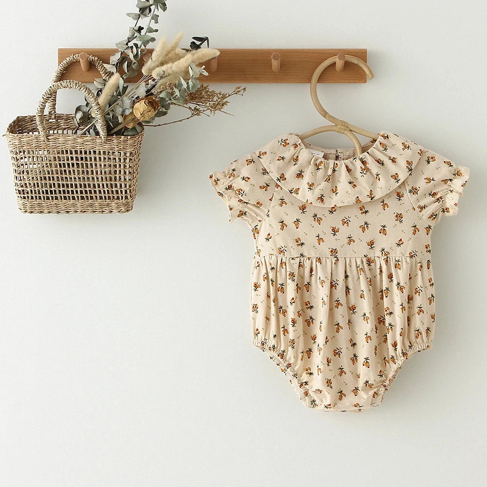 Spring Baby Girl Rompers Floral Baby Outfits Cotton Newborn Baby Jumpsuit Baby Girl Summer Clothes