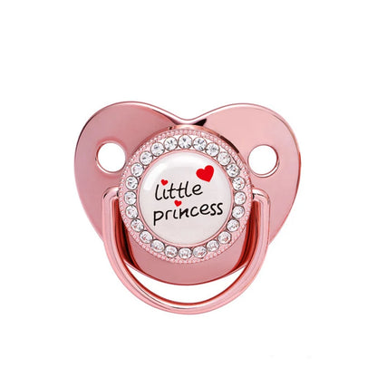 Newborn Pacifier Baby Shower Gift Bling Baby Dummy Silicone BPA Free Infant Nipple New Born Pacifiers For Babies I Love Mum Dad
