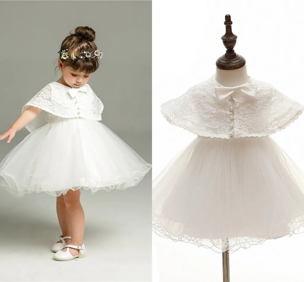 New Baby Christening Gowns Infant Baby Girl Baptism Wear Baby Girl Clothes Summer Dresses Baby Girl Wedding Dress Baby