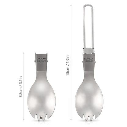 Valgymo reikmenys stovyklavimui šaukštas ir šakutė