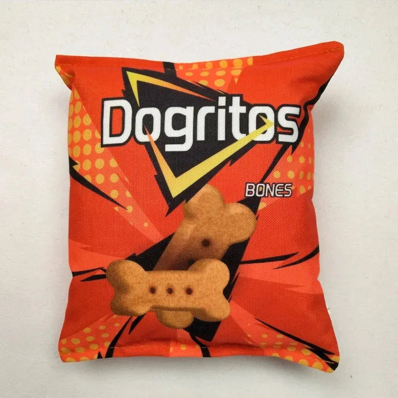 Funny Dog Toys Crisps Plush Filled Pets Squeaky Chew Bite-resistant Sounding Paper Toys Small Medium Pets Supplies Accessories