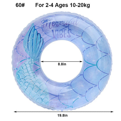 Rooxin Mermaid Swimming Ring Inflatable Pool Float For Adult Kids Swimming Circle Baby Swim Tube Water Play Swimming Pool Float