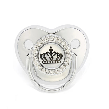 Newborn Pacifier Baby Shower Gift Bling Baby Dummy Silicone BPA Free Infant Nipple New Born Pacifiers For Babies I Love Mum Dad