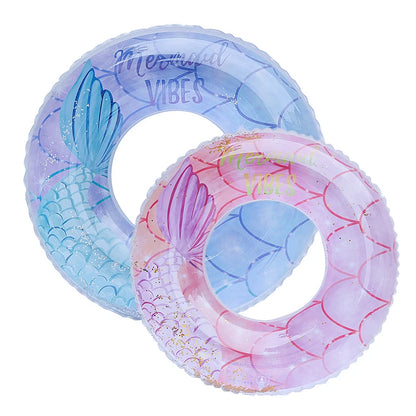 Rooxin Mermaid Swimming Ring Inflatable Pool Float For Adult Kids Swimming Circle Baby Swim Tube Water Play Swimming Pool Float