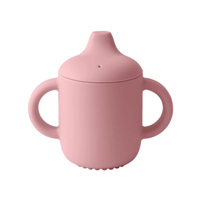 1PC Silicone Baby Cup Portable Water Bottle With Double Handle Leakproof Baby Cups Feeding Trianing Baby Items Baby Tableware