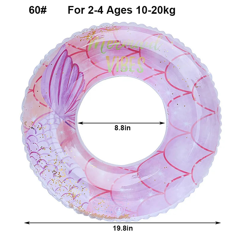 Rooxin Mermaid Swimming Ring Inflatable Pool Float For Adult Kids Swimming Circle Baby Swim Tube Water Play Swimming Pool Float