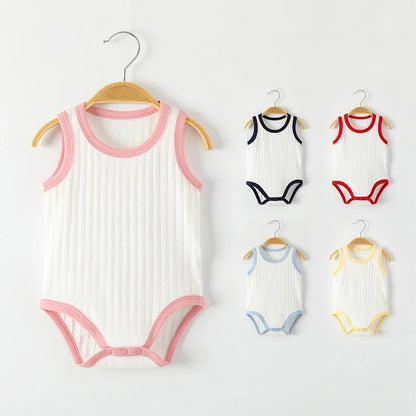 Seamless Sewing Baby Sleeveless Baby Bodysuit Summer Breathable Baby Boy Clothes Newborn Baby Clothes Girl Infant Baby Rompers