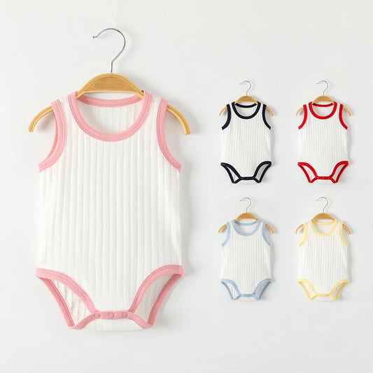 Seamless Sewing Baby Sleeveless Baby Bodysuit Summer Breathable Baby Boy Clothes Newborn Baby Clothes Girl Infant Baby Rompers