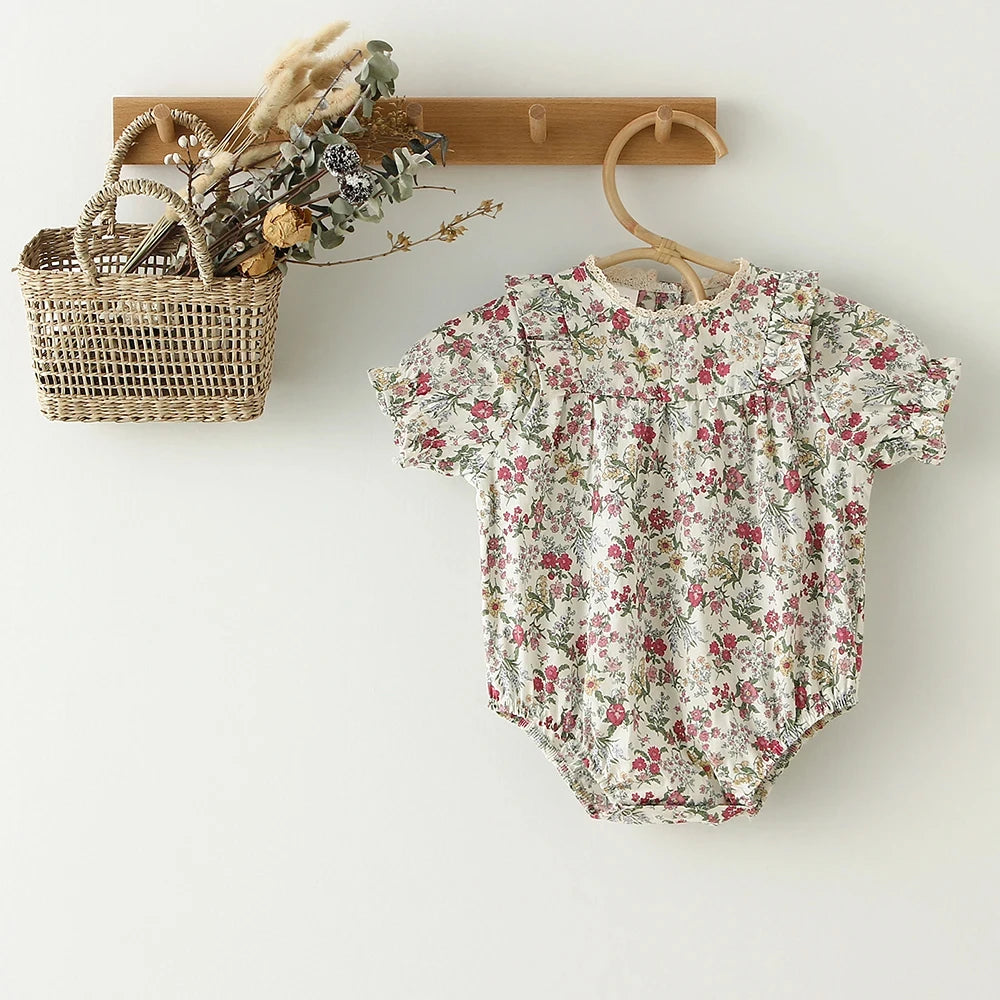 Spring Baby Girl Rompers Floral Baby Outfits Cotton Newborn Baby Jumpsuit Baby Girl Summer Clothes