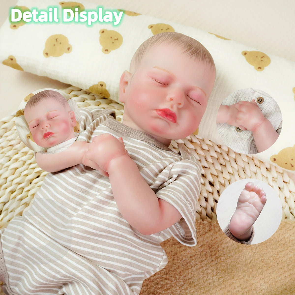Reborn Baby Doll Boy Realistic Baby Doll Looks Like A Real Newborn Baby Doll Real Life Baby with Soft Weight Body Gift Toy