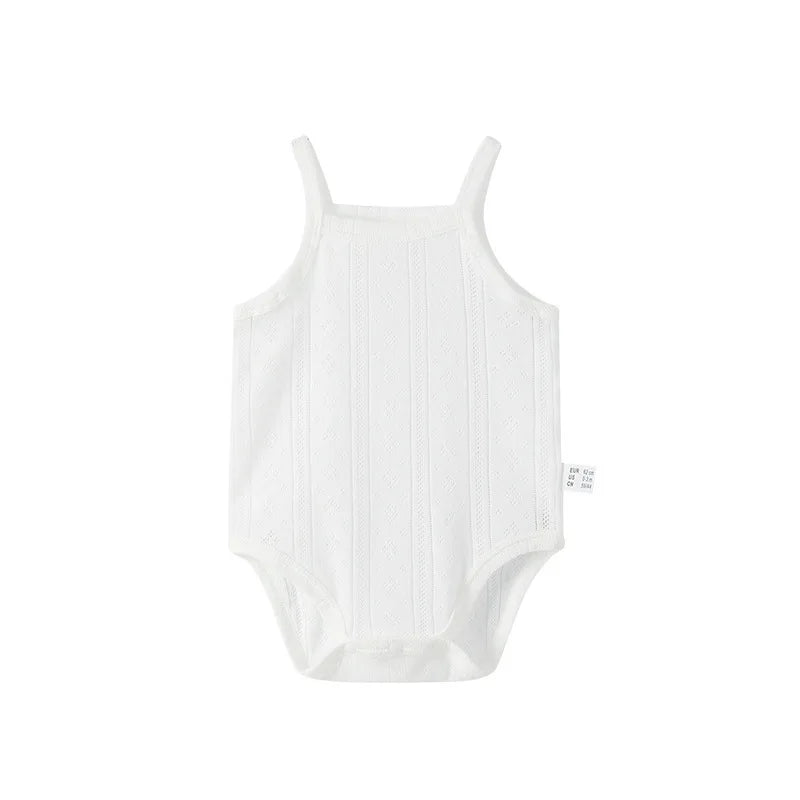 Baby Summer Clothing Newborn Baby Girl Solid Baby Soft Onesie sleeveless Knitted Vest Clothes Baby Cotton Vest Baby Bodysuits