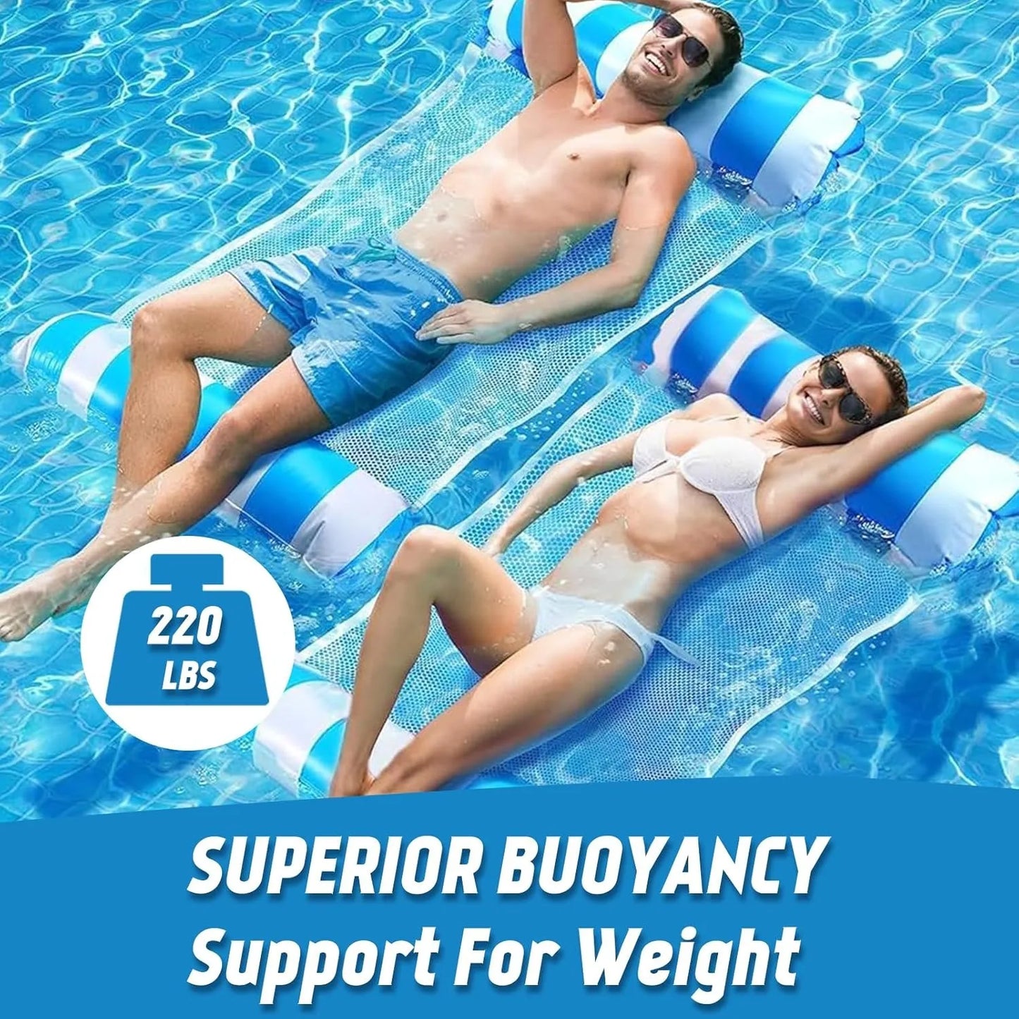 Pool Float Cylindrical Striped Swimming Ring Pool Inflatable Dual Tube Suitable for Pools Multi-Purpose Water Pool Float